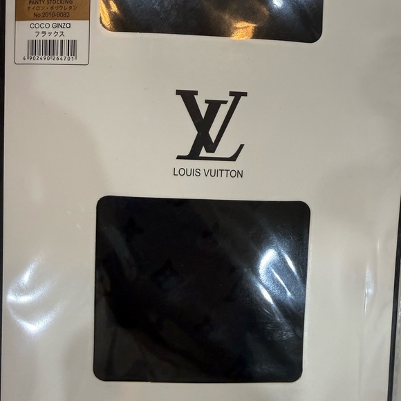 Black LV luxury logo print tights - Picture 4 of 4